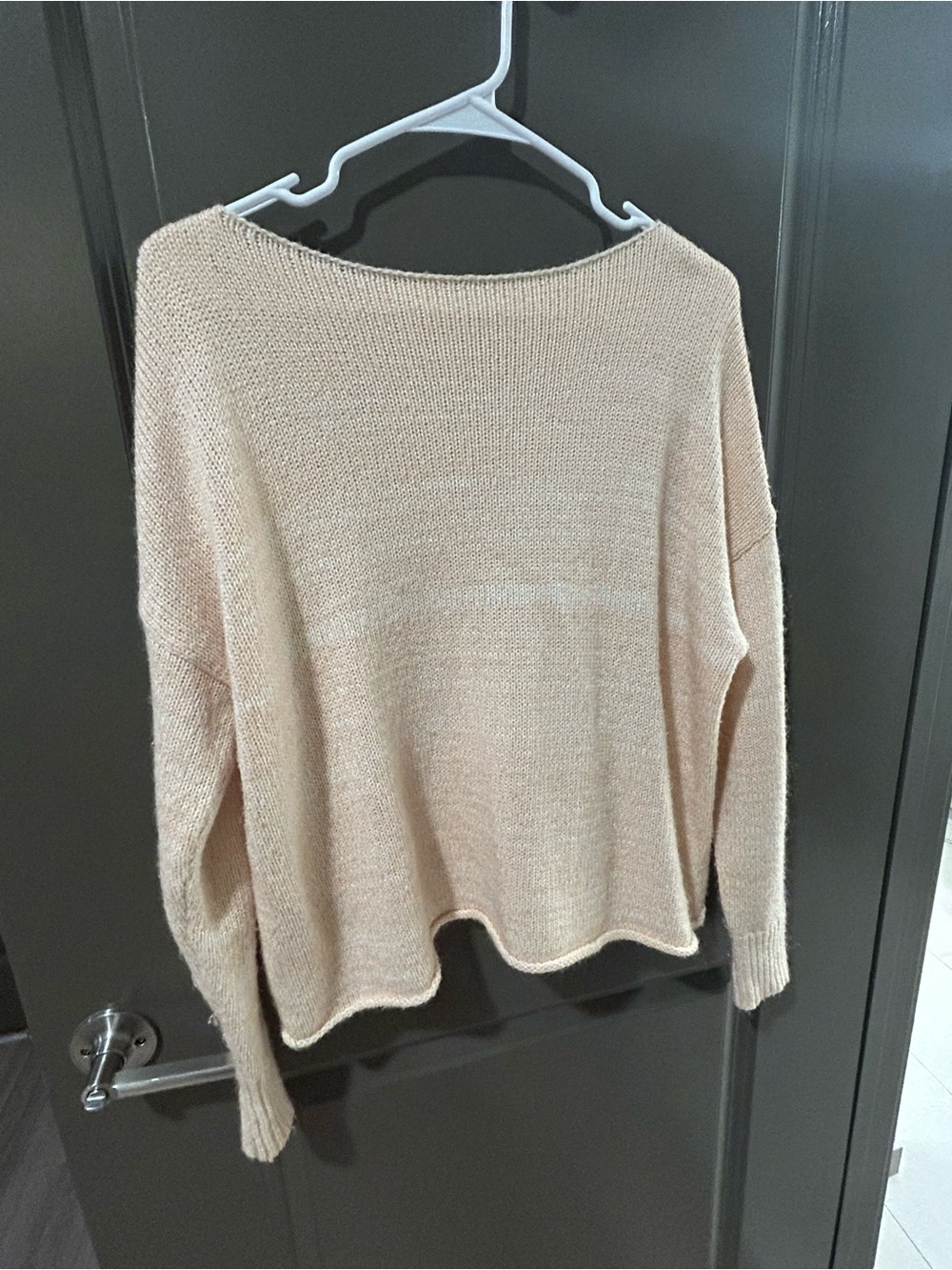 Madewell Women’s Cream/Pink Knit Boatneck Sweater